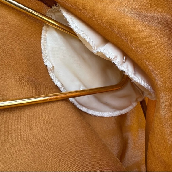 Jackie Rogers Copper Rust Silk Blouse Jacket Tie Front Waist Flare Sleeve 80s 90 - Picture 8 of 10